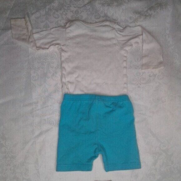 OshKosh Circo Gerber Baby Girl 12 Month Outfits Bundle Onesie Shorts Socks Teal - Picture 6 of 9